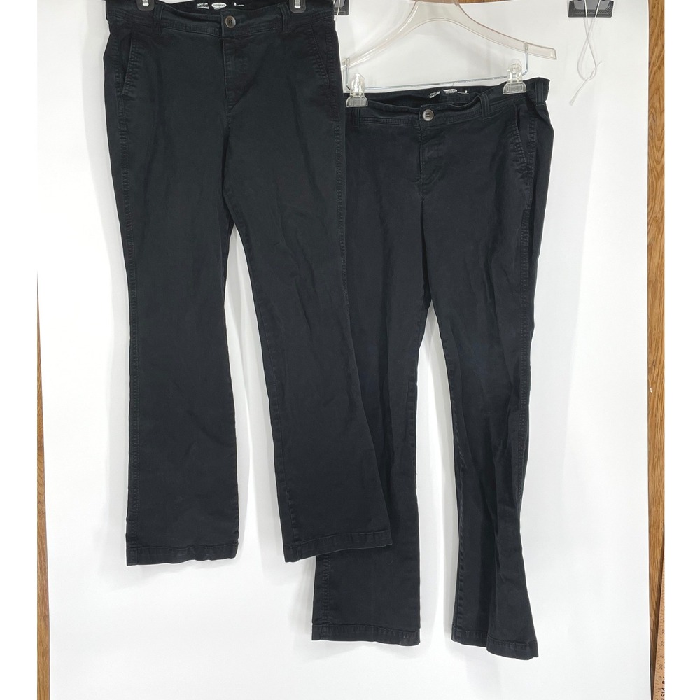 Old Navy Women Jeans 8 Lot of 2 Semi-Evase Boot Cut Black Mid-Rise Stretch